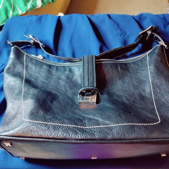 Lambertson Truex Black Leather Bag - Made in Italy - Picture 1 of 7